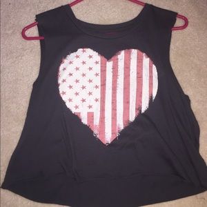 American Eagle Gray USA Tank Top